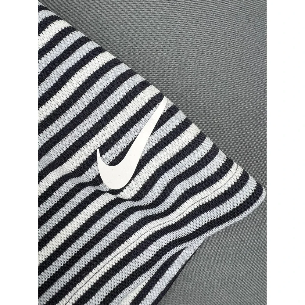 Nike Dri-FIT Polo Shirt Mens Large L Blue White Stripe Golf Fair Snags Frayed